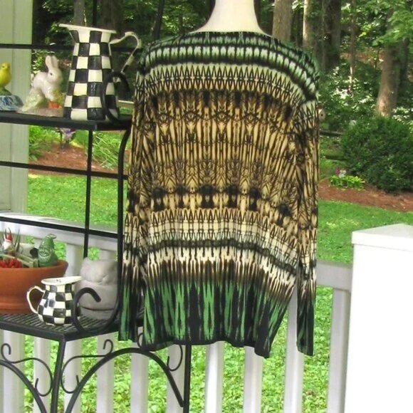 Linea by Louis Dell'Olio Cathedral pullover top shirt blouse 2X polyester - Picture 5 of 5